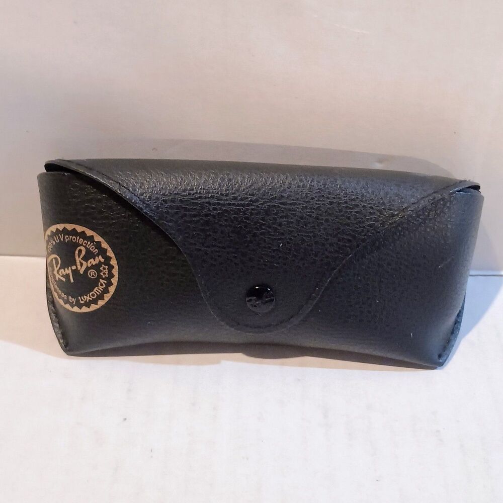 Ray-Ban Leatherette Snap Closure Glasses Case-Pebbled-Velvet Lined-Reinforced